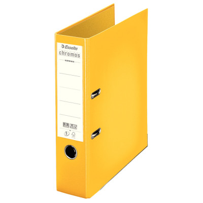 Classeur a levier a4 pp 80mm chromos plus esselte, jaune
