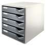 Bloc de classement 5 tiroirs, leitz gris fonce