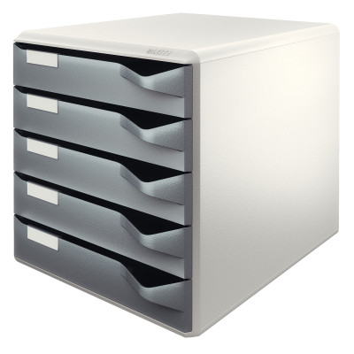 Bloc de classement 5 tiroirs, leitz gris fonce