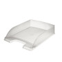 Corbeille a courrier opaque leitz plus, transparent givre