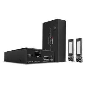 LINDY Kit extender KVM DisplayPort 1.2 & USB sur fibre optique, 300m
