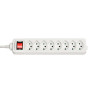 LINDY Multiprise 8 prises Suisse avec interrupteur, blanc