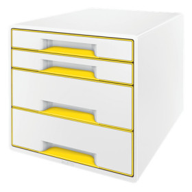 Bloc de classement 4 tiroirs wow leitz , blanc jaune