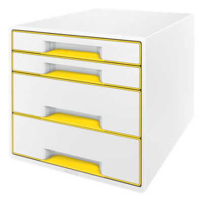 Bloc de classement 4 tiroirs wow leitz , blanc jaune