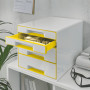 Bloc de classement 4 tiroirs wow leitz , blanc jaune