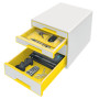 Bloc de classement 4 tiroirs wow leitz , blanc jaune