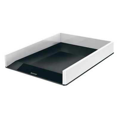 Corbeille a courrier dual wow leitz, blanc noir