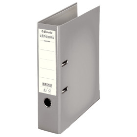 Classeur a levier a4 pp 80mm chromos plus esselte, gris