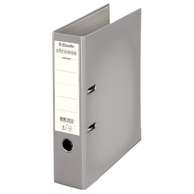 Classeur a levier a4 pp 80mm chromos plus esselte, gris