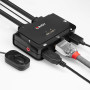 LINDY Switch KVM 2 ports HDMI 4K60, USB 2.0 & audio, câbles intégrés