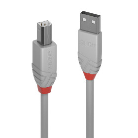 LINDY Câble USB 2.0 type A vers B, Anthra Line, Gris, 3m