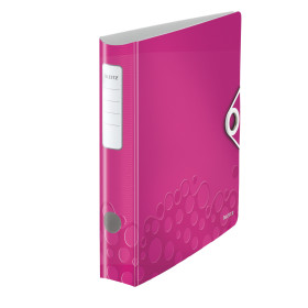 Classeur a levier 180° Active PP dos 65mm, WOW Leitz, Rose