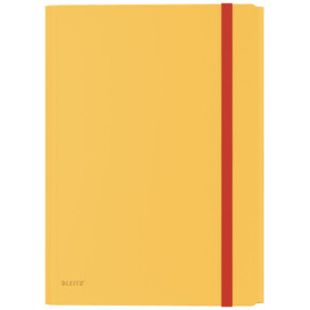 Chemise 3 rabats avec pochette additionnelle pp cosy leitz, jaune