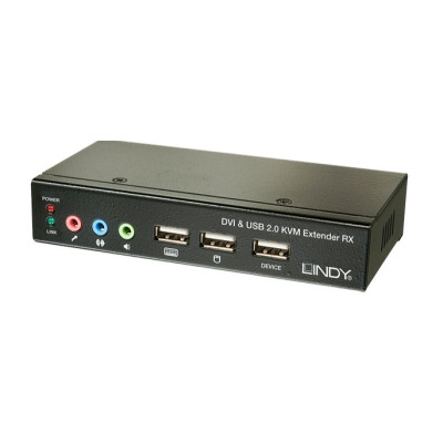 LINDY Extender KVM Cat.6 DVI-D Single Link, USB & Audio, 50m