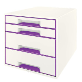 Bloc de classement 4 tiroirs wow leitz , blanc violet