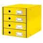 Bloc de classement 4 tiroirs click & store wow leitz , jaune