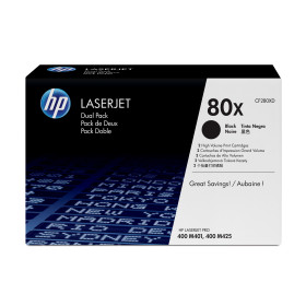 Hp toner cartridge cf280xd high black twinpack ( no.80x ) high volume