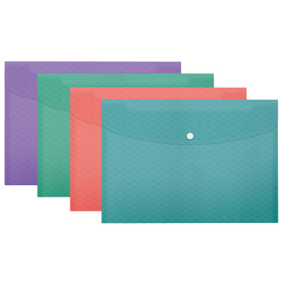 Trousse PP A4 COLOUR'BREEZE Esselte, Lot de 4, Assortis