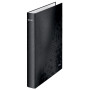 Classeur 4 anneaux plastifie a4 25mm wow leitz, noir