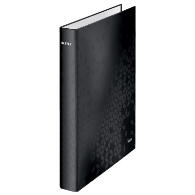 Classeur 4 anneaux plastifie a4 25mm wow leitz, noir