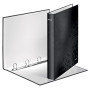 Classeur 4 anneaux plastifie a4 25mm wow leitz, noir