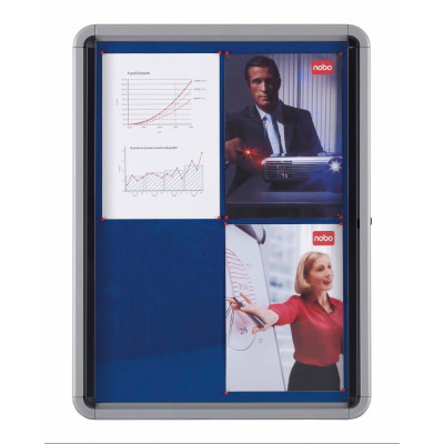 Vitrine d'interieur 9xa4 premium plus nobo, feutre bleu