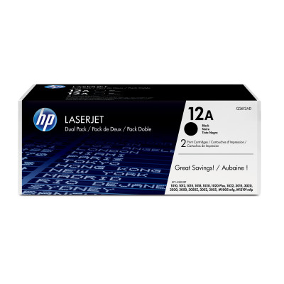 Hp toner q2612ad no.12a twinpack black