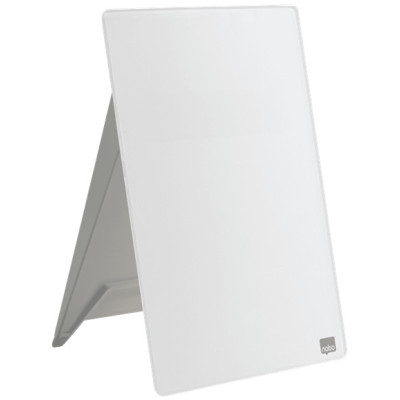Chevalet de table en verre blanc brillant impression pro nobo verre blanc