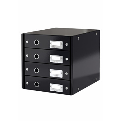 Bloc de classement 4 tiroirs click & store wow leitz , noir