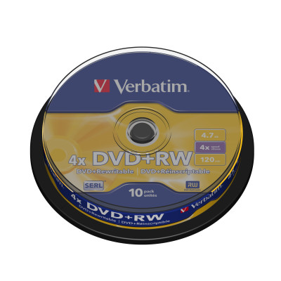 Dvd+rw verbatim - 4,7 go 4x speed - cakebox 10 pièces