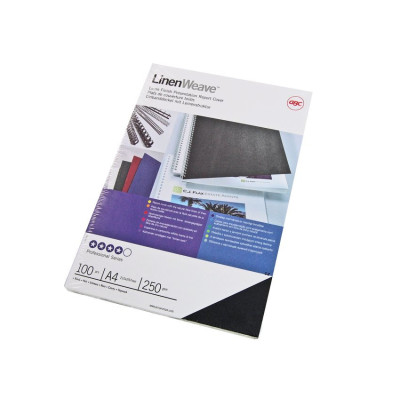Couverture LinenWeave A4 Noirs (100)