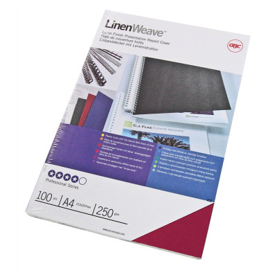 Couverture LinenWeave A4 GBC, lot de 100, Rouge