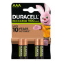 Pack de 4 piles rechargeables Duracell AAA Micro 900mAh