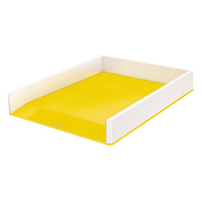 Corbeille a courrier dual wow leitz, blanc jaune