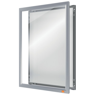 Porte affiche clipasbleIMPRESSION PRO Nobo, A4 avec cadre anodise, Blanc