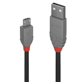 LINDY Câble USB 2.0 type A vers Micro-B, Anthra Line, 1m