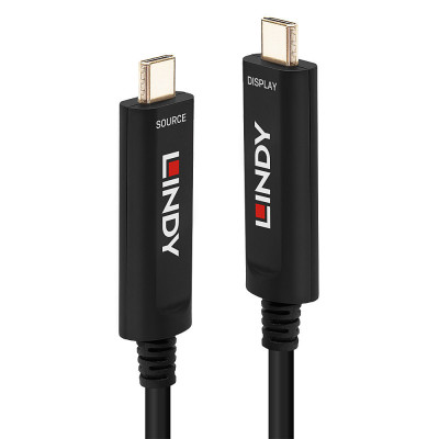 LINDY Câble Hybride Fibre Optique USB Type C Vidéo, 15m, Audio   vidéo uniquemen