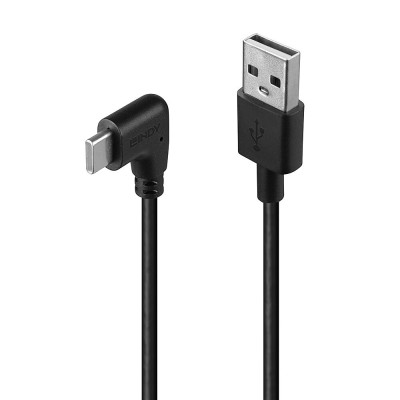 LINDY Câble USB 2.0 Type A vers C coudé, 0.5m