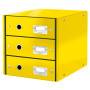 Bloc de classement 3 tiroirs click & store wow leitz , jaune