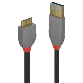 LINDY Câble USB 3.2 Type A vers Micro-B, 5Gbit s, Anthra Line, 0.5m