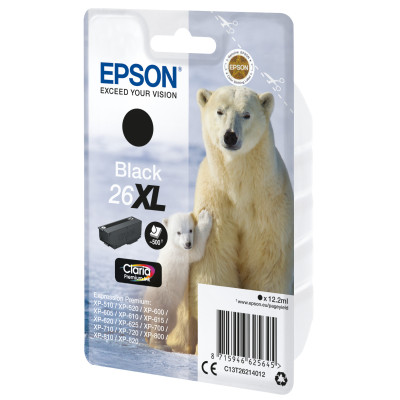 Epson ink cartridge 26xl ink cartridgenpatrone black ( c13t26214012 )