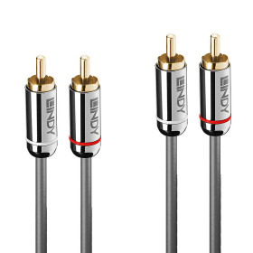 LINDY Câble Audio 2x RCA, Cromo Line, 2m