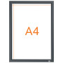 Porte affiche clipasbleIMPRESSION PRO Nobo, A4 avec cadre gris graphite, Gris