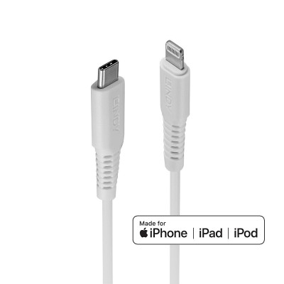 LINDY Câble USB Type C vers Lightning, Blanc, 1m