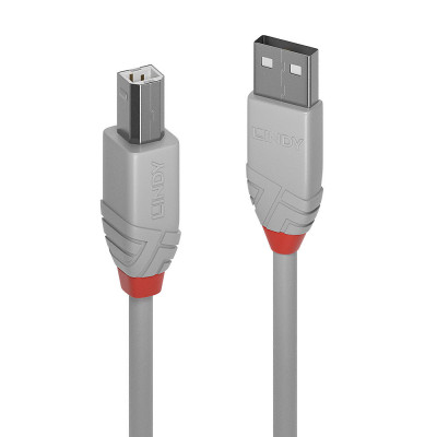 LINDY Câble USB 2.0 type A vers B, Anthra Line, Gris, 2m