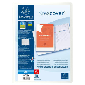 Porte vues 20Vues PP0,8mm Krea Cover Blc