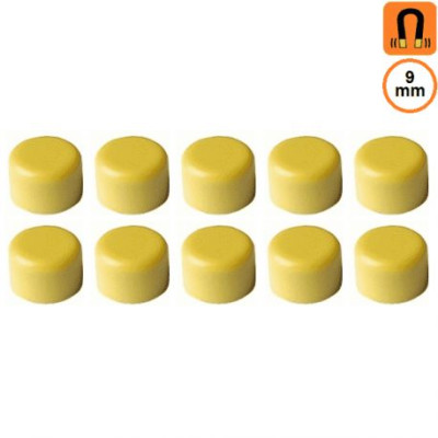 Blister 10 aimants 9mm jaunes