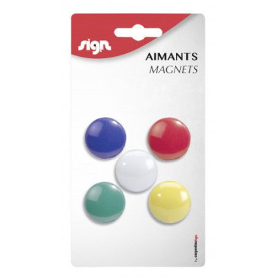 Blister 5 aimants 27mm assorti
