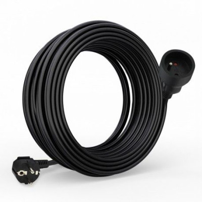 Rallonge secteur tripolaire noire - 10 m - 51022