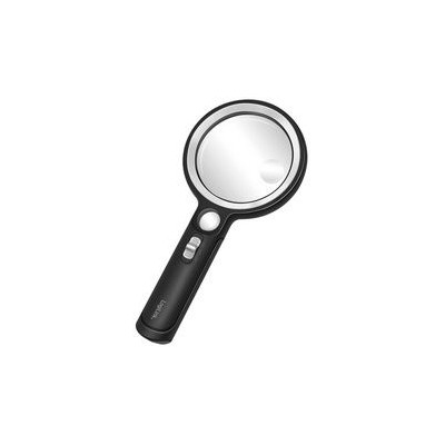 LogiLink Loupe avec manche, eclairée lampe UV & LED, rond, noir diamètre: 90 mm